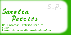 sarolta petrits business card